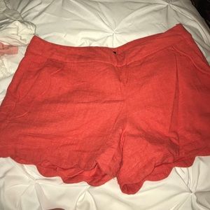 Cynthia Rowley Orange Scalloped shorts
